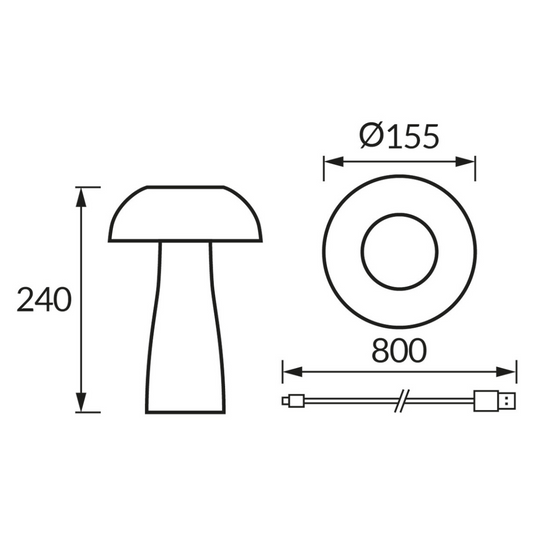 Galda lampa SINGA LED CRYSTAL CCT, 1W, STRÜHM
