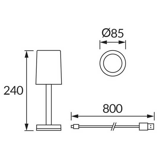Galda lampa MODA LED CRYSTAL CCT, 1W, STRÜHM