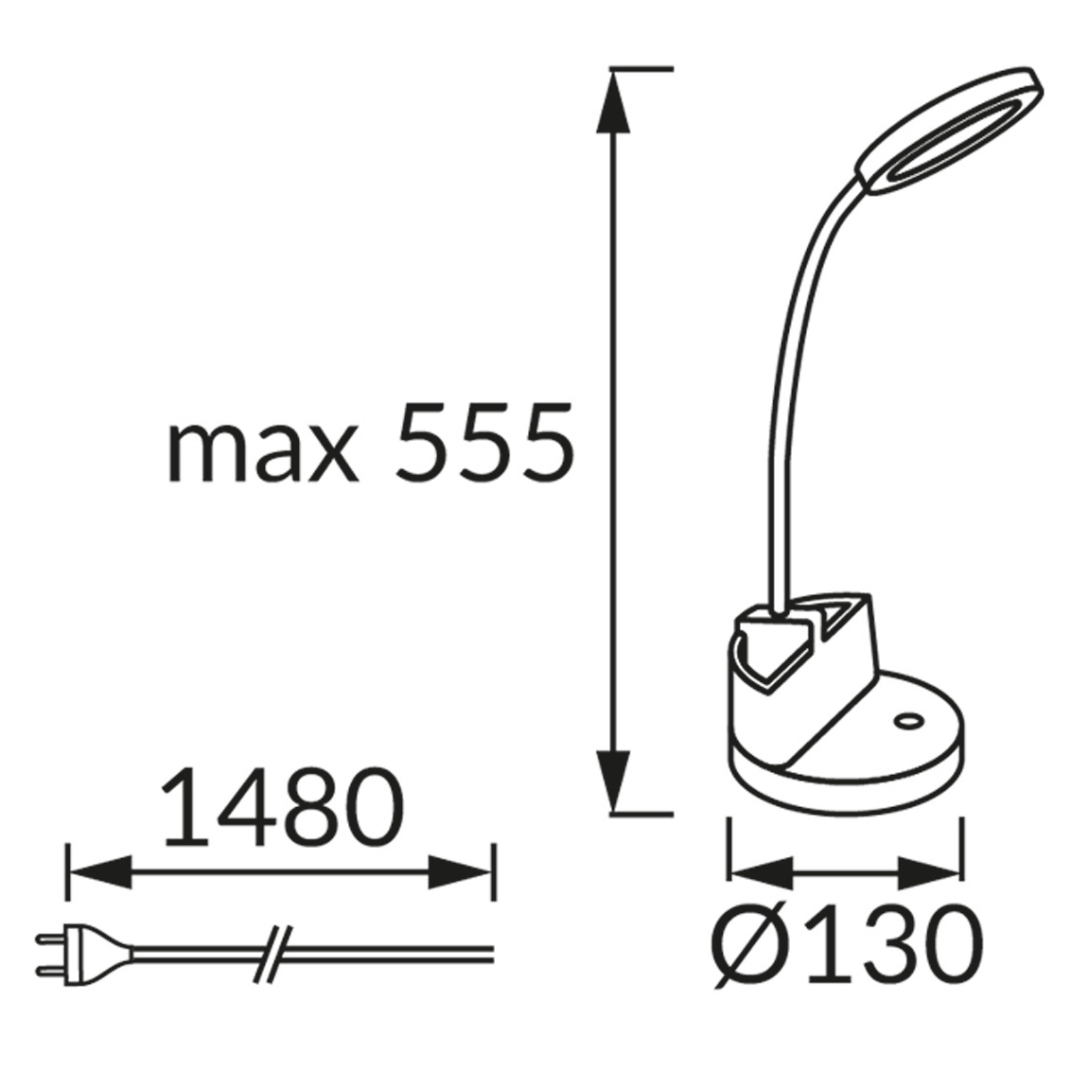 Galda lampa LABOR LED BLACK, 8.2W, 4000K, STRÜHM