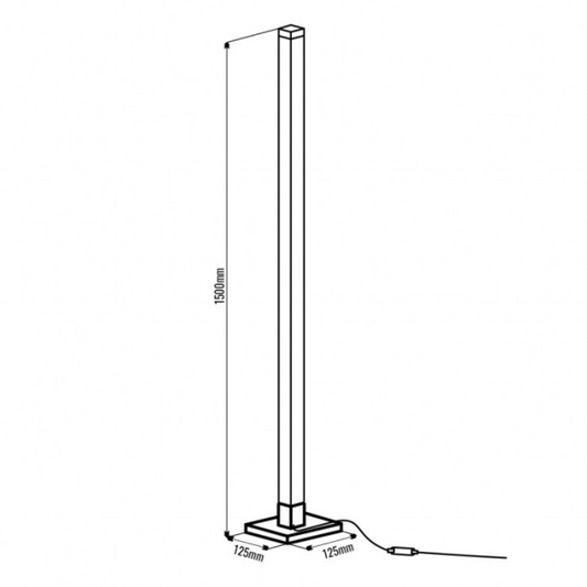 Grīdas lampa RGB, 10W, reaģē uz mūzikas ritmu, melna, WiFi, ar vadības iespēju no telefona - Tuya, ECOLIGHT