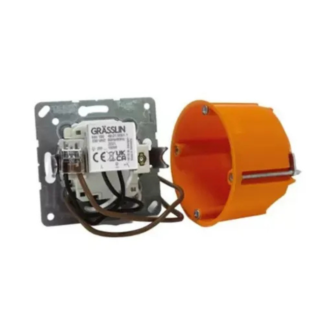 Dimmeris / Universāls reostata slēdzis R, C, LED, LED regulēšana no 2 līdz 150W, trim 100, vadība notiek ar tasterslēdzi, der visiem slēdžu ražotājiem, GRASSLIN