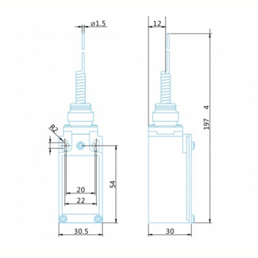 Gala slēdzis 1NO/1NC metāliskajā korpusā, IP65, ar metāla sviru, LSM106A, VEXEN