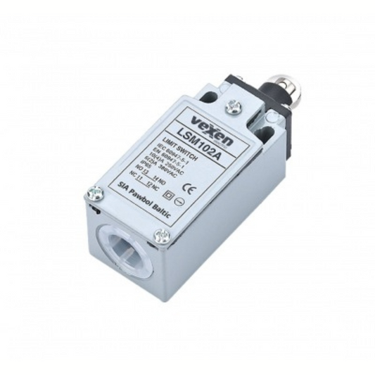 Gala slēdzis 1NO/1NC metāliskajā korpusā, IP65, ar metāla rullīti, LSM102A, VEXEN