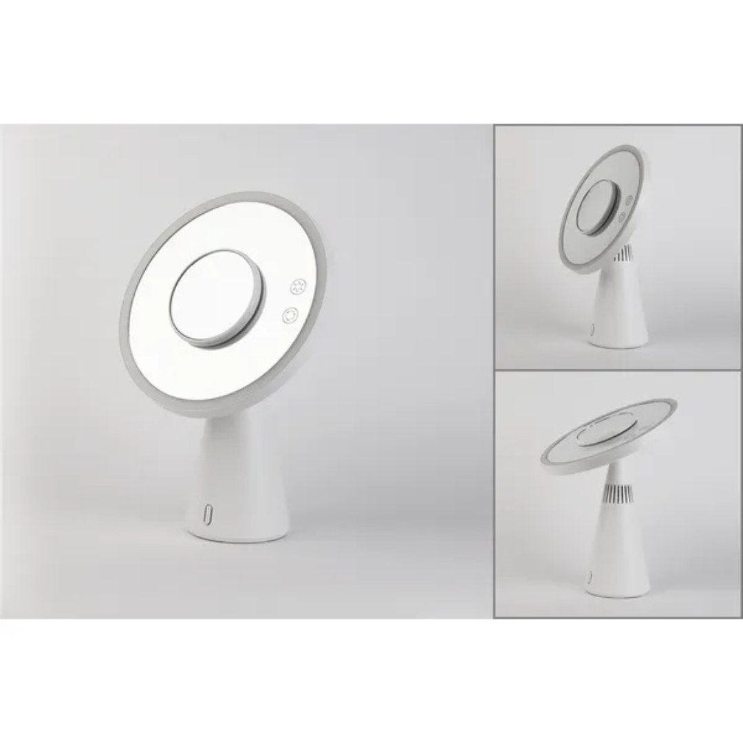 Galda lampa - spogulis, Makeup spogulis, 9W, 350lm, 2800-4200 K, uzlādējama 3000 mAh (uz pilnas uzlādes darbojas 5 stundas), var regulēt spožumu, THORGEON