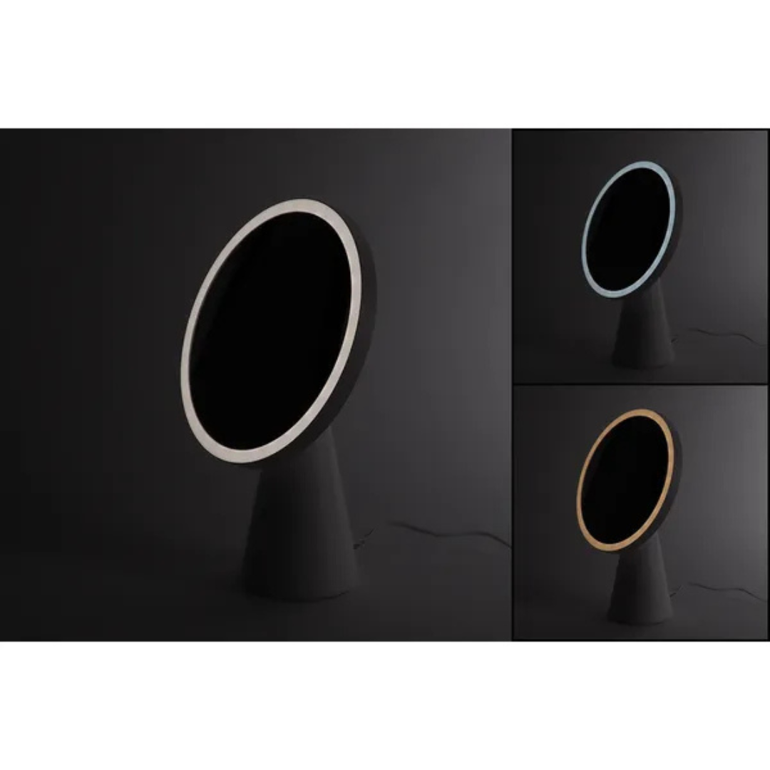 Galda lampa - spogulis, Makeup spogulis, 9W, 350lm, 2800-4200 K, uzlādējama 3000 mAh (uz pilnas uzlādes darbojas 5 stundas), var regulēt spožumu, THORGEON