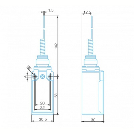 Gala slēdzis 1NO/1NC plastmasas korpusā, IP65, ar metāla sviru, LSP106A, VEXEN