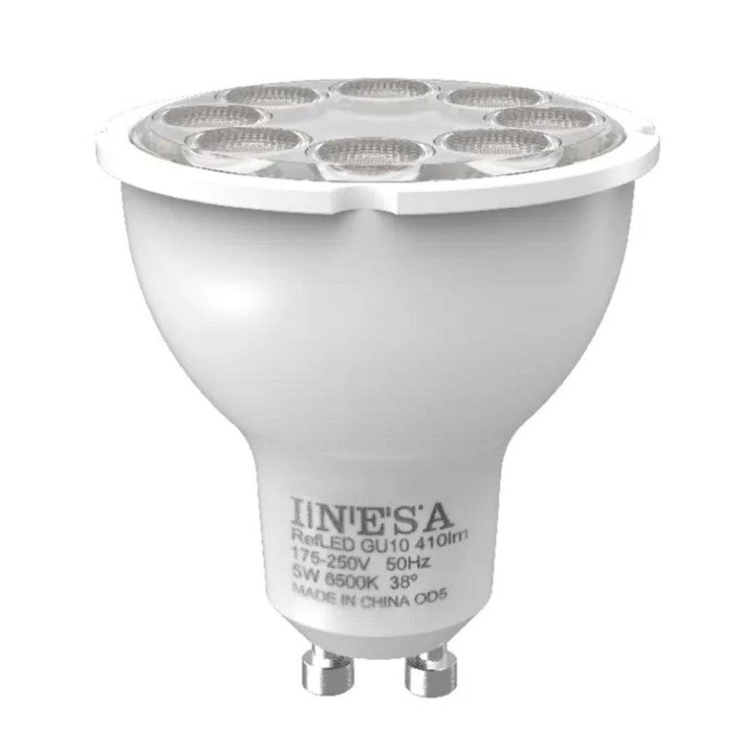 LED spuldze GU10, 5W, 3000K, 410lm, 38°, INESA