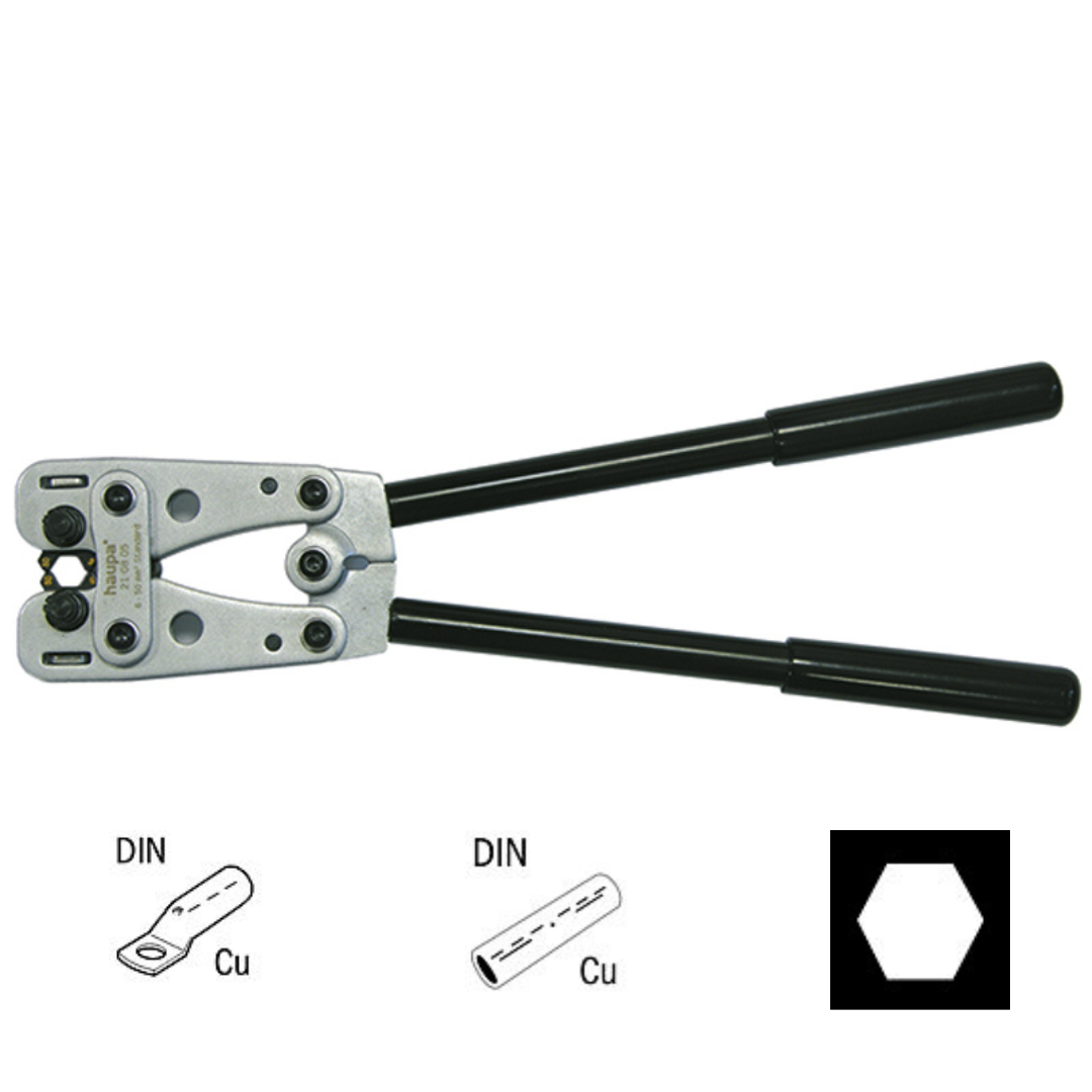 Izliektas presknaibles, 6-50mm2, DIN, seššķautņu apspiede, HAUPA