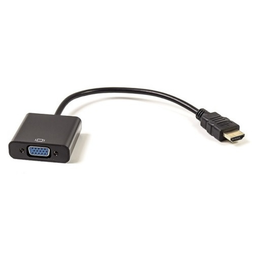 Adapteris HDMI uz VGA, 0.15 m, ekranēts, ar apzeltītiem savienotājiem, melns, Extra Digital