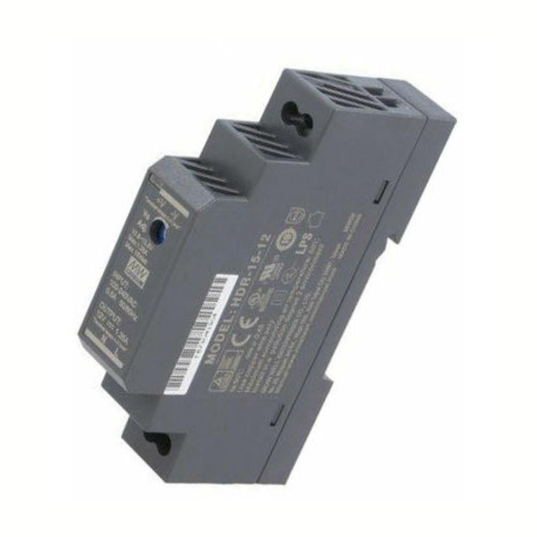 LED barošanas bloks uz DIN sliedes, 12V DC, 1.25A, 15W, MEAN WELL
