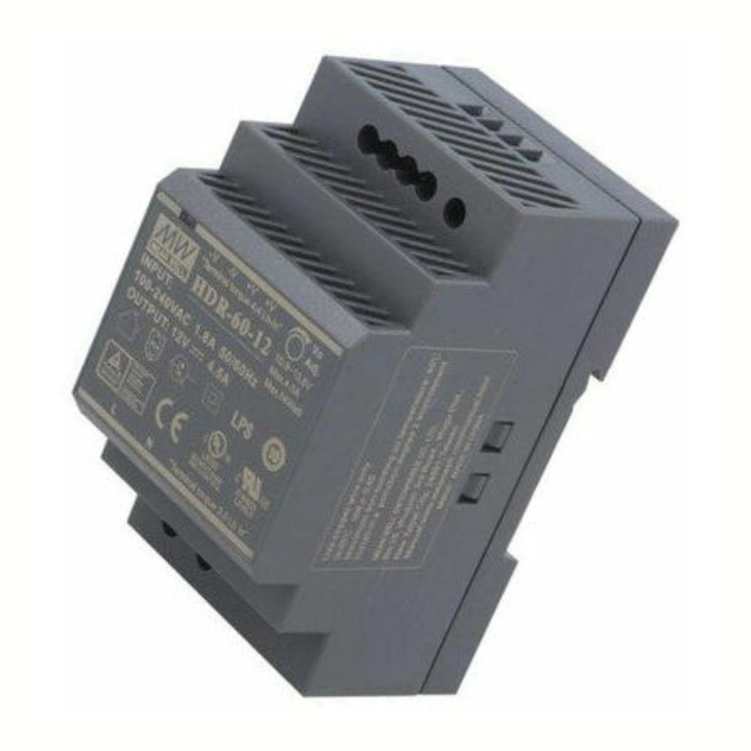 LED barošanas bloks uz DIN sliedes, 12V DC, 4.5A, 60W, MEAN WELL
