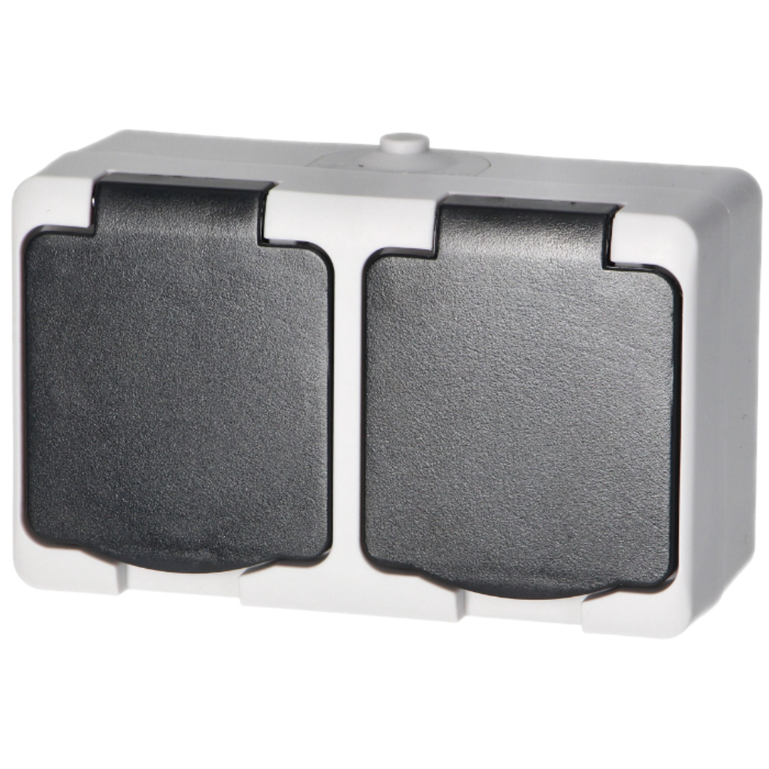 Kontaktligzda 2-vietīga a/z IP54, virsapmetuma, ORNO