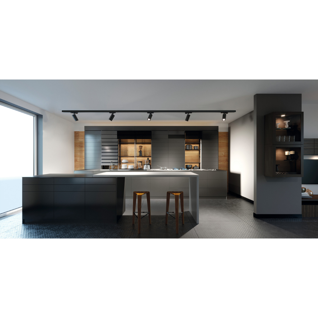 Gaismeklis spot 3F sliedei, melns, GU10, max 10W (LED), IP20, 220-240V, ATL2 GU10-B, Kanlux
