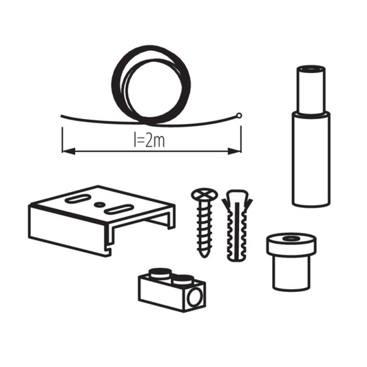 3F sliedes montāžas iekare 2m ar regulēšanas iespēju, melna, TEAR N SKIT B, Kanlux