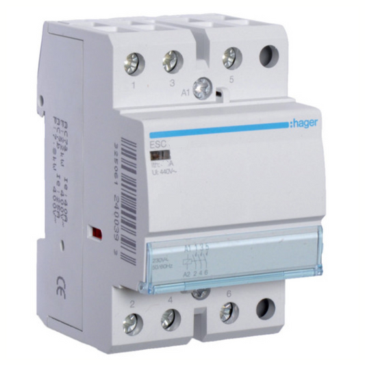 Kontaktors, ESC363, 63A, 3NO, 230V, HAGER