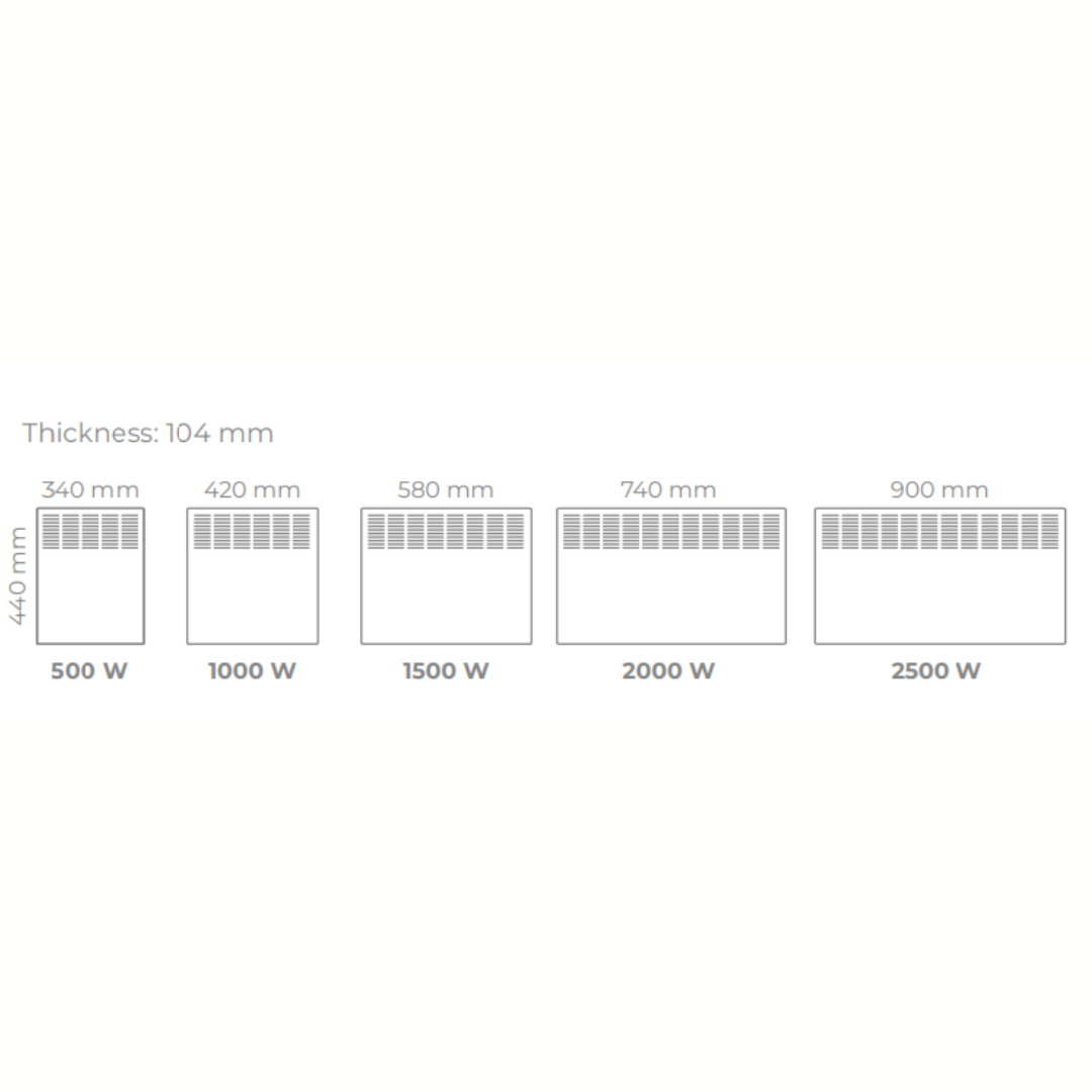 Konvektors sienas 2000W, BL, 740x440mm, balts, BASIC D, INTUIS