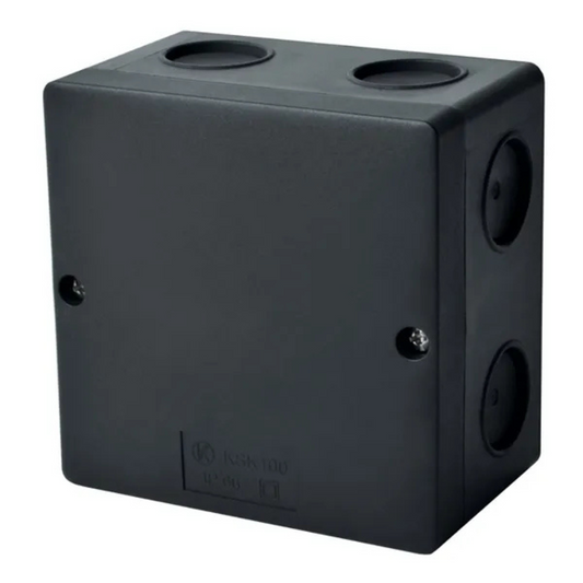 Nozarkārba melna, 100x100x61mm, IP66, UV izturīga, HF-halogenbrīva, KSK 100, KOPOS