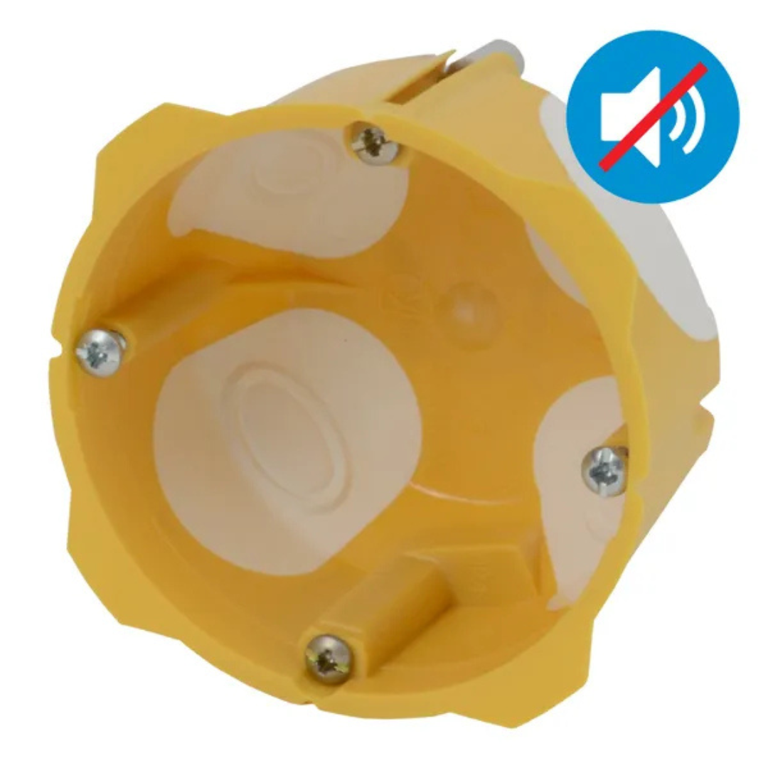 Montāžas kārba reģiša sienai 1-vietīga, Ø68xh40mm, ar membrānām, skaņas noturīga, KOPOS