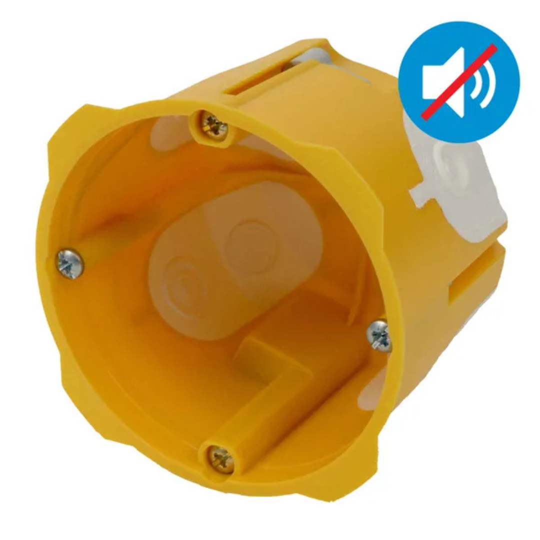 Montāžas kārba reģiša sienai 1-vietīga, Ø68xh60mm, ar membrānām, skaņas noturīga, KOPOS