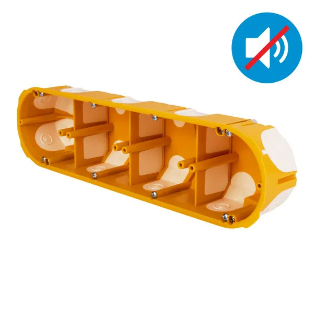 Montāžas kārba reģiša sienai 4-vietīga, Ø68xh50mm, ar membrānām, skaņas noturīga, KOPOS