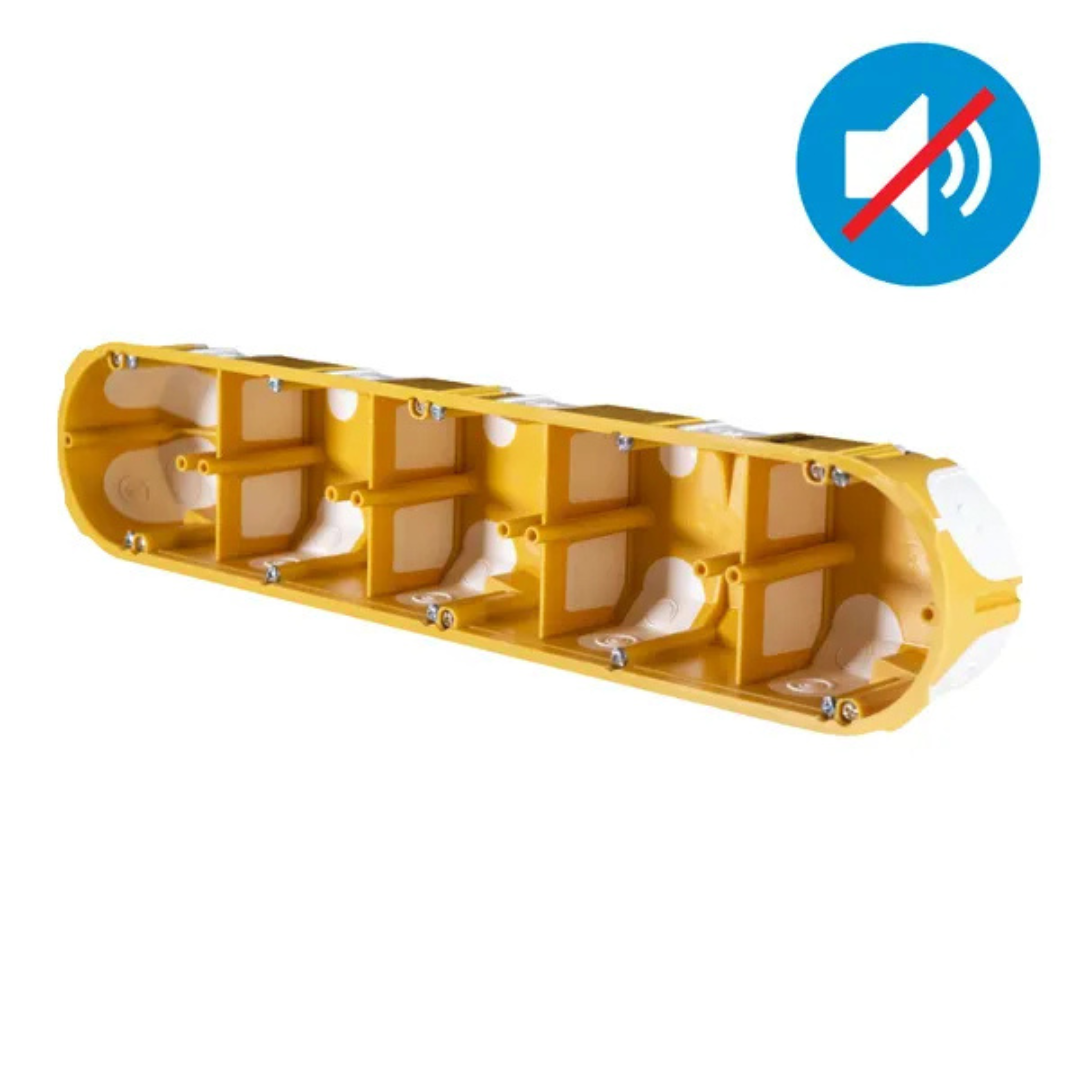 Montāžas kārba reģiša sienai 5-vietīga, Ø68xh50mm, ar membrānām, skaņas noturīga, KOPOS