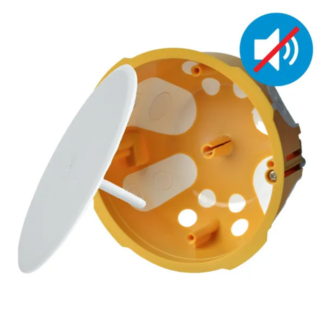 Nozarkārba reģiša sienai ar vāku, Ø105(Ø97)xh52mm, ar membrānām, skaņas noturīga, KOPOS