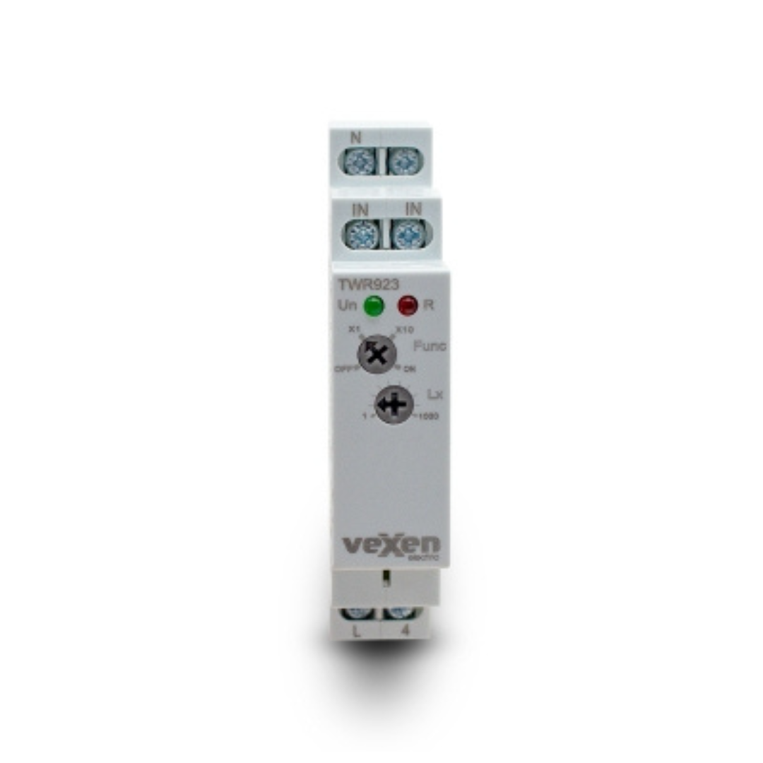 Krēslas slēdzis uz DIN sliedes ar sensoru IP55, 1-10000 Lux, 1NO, 16A, AC230V, TWR923, Vexen