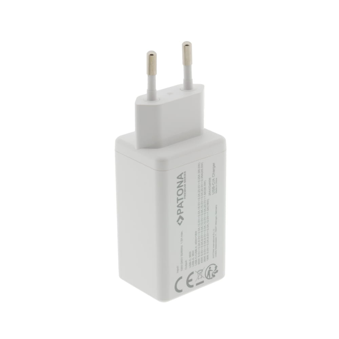 Premium USB lādētājs / 1x USB-C, 1x USB-A, PD 3.0, 65W, PATONA