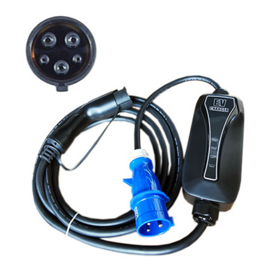 Portatīvā uzlādes ierīce priekš elektroauto, Type 1 - CEE (230V), 6-32A, 7.2kW, 1-fāzes, IP44, 5m kabeļa garums