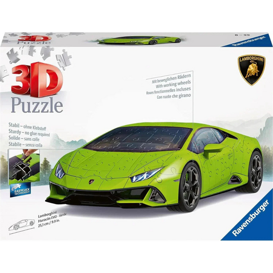 3 Dimensiju puzzle, Lamborghini Huracan Evo Green, Ravensburger