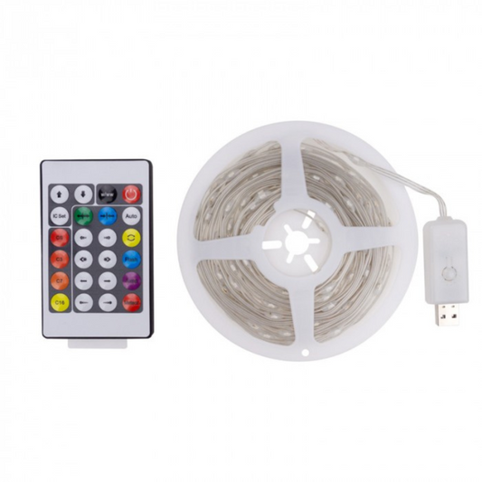 LED virtene - Burvju lampas, 1 miljons krāsu, 100 LED, 10m, USB - DC5V (var pieslēgt pie iebkura 5V DC adaptera), IP65, ECOLIGHT