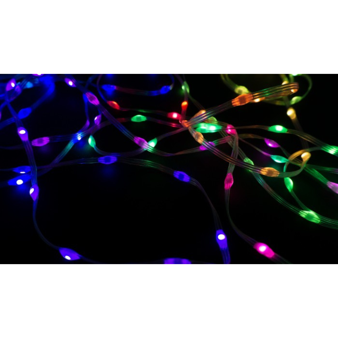 LED virtene - Burvju lampas, 1 miljons krāsu, 200 LED, 10m, USB - DC5V (var pieslēgt pie iebkura 5V DC adaptera), IP65, ECOLIGHT