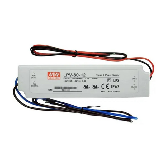 LED barošanas bloks, 12V DC, 5A, 60W, IP67, MEAN WELL