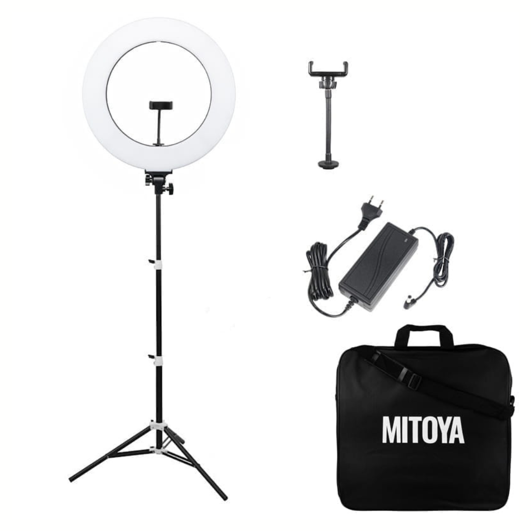 LED RING Lampa RL-480L + PENGUIN statīvs, komplekts, MITOYA