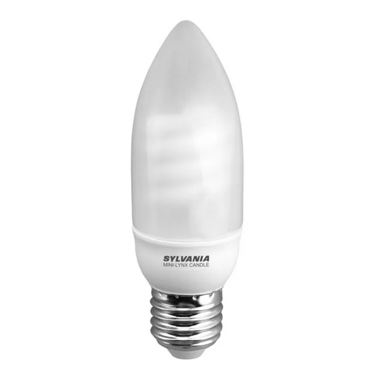 Kompaktā luminiscences spuldze, svece, B35, E27, 9W, 2700K (827), 220-240V, Sylvania