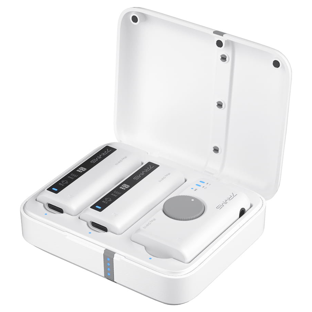 7Ryms iRay DW10 bezvadu mikrofonu komplekts (3,5 mm/USB-C), balts
