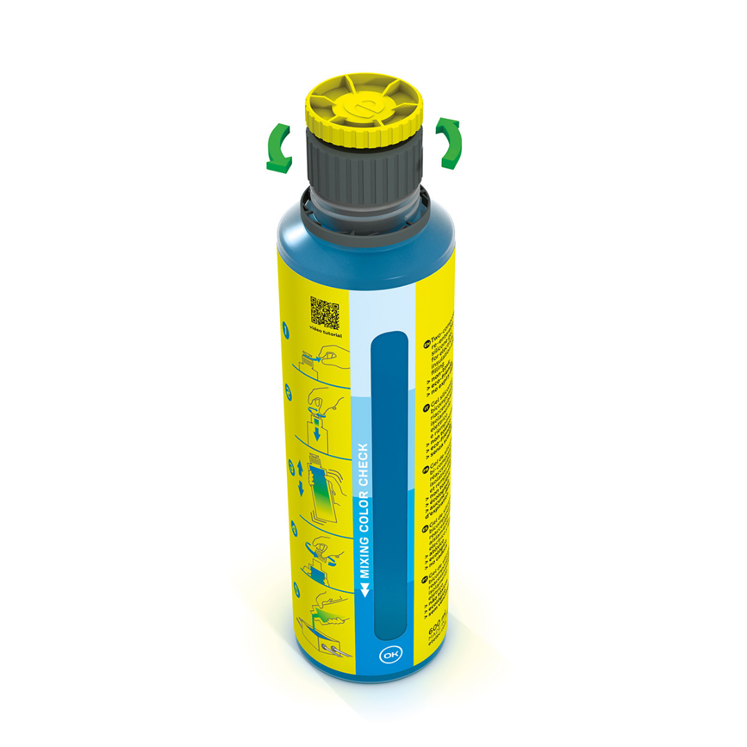 Ātri cietējošs divu komponentu elektroizolācijas gēls 2in1 pudelē 0.9L, MPone, Etelec