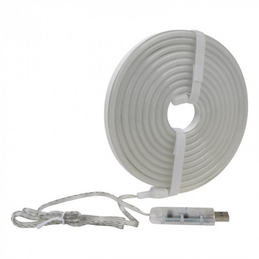 LED lente Neona, RGB, 3m, USB - DC5V (var pieslēgt pie iebkura 5V DC adaptera), IP20, ECOLIGHT