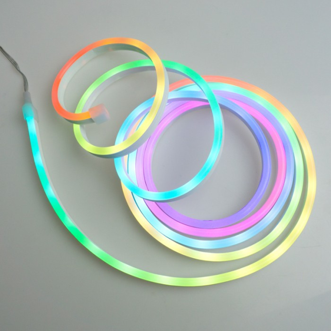 LED lente Neona, RGB, 3m, USB - DC5V (var pieslēgt pie iebkura 5V DC adaptera), IP20, ECOLIGHT