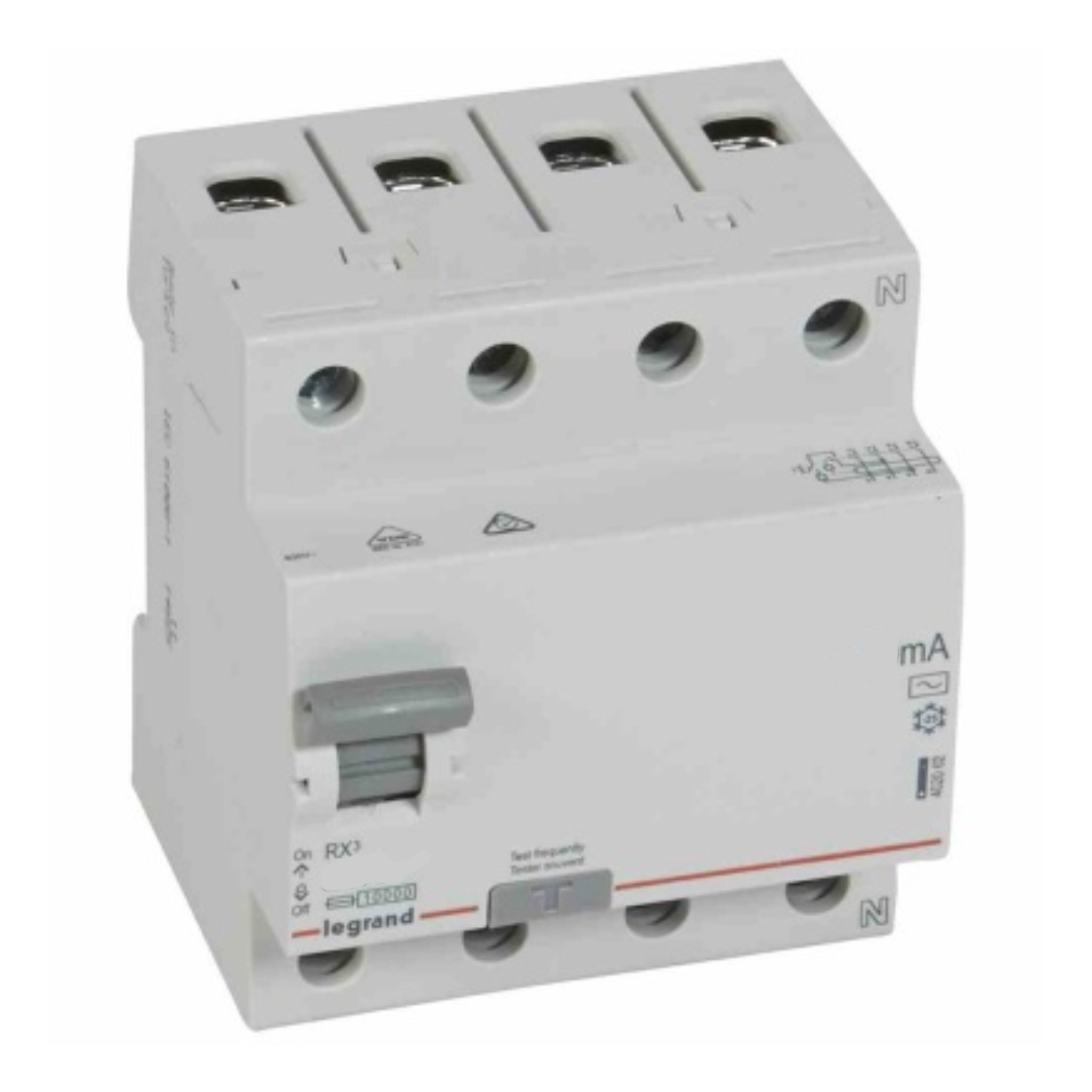Noplūdes strāvas slēdzis (FI-Slēdzis) RX3 4P 40A 300mA, Legrand
