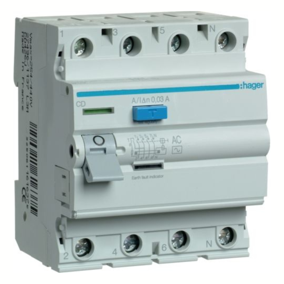 Noplūdes strāvas slēdzis CD4 4P 40A 30mA AC, HAGER