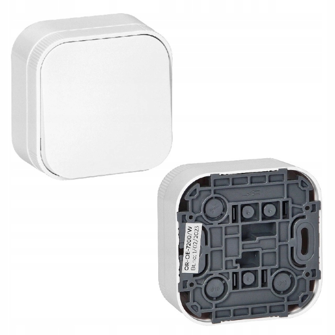 Slēdzis 1-pola, virsapmetuma, balts, ORNO / TIMEX