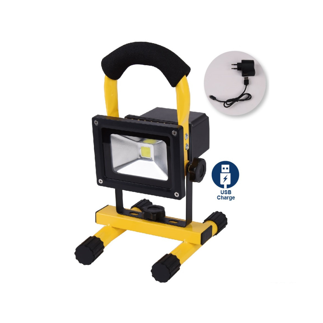 LED Prožektors pārnēsājams, ar USB ladētāju 2200mAh, darba prožektors, IP65, 10W, 6500K, 600Lm, Spector Light