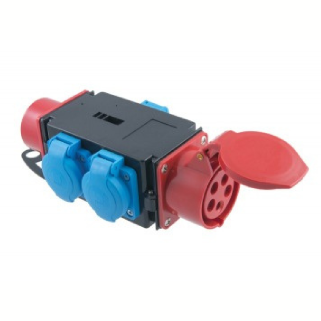 Rozešu sadalne, 1x16A/5p, 3x230V, ievaddakša 16A/5p, IP44, Pawbol