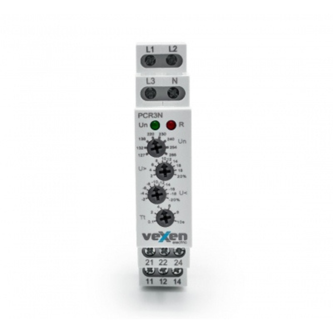 Trīsfāžu sprieguma kontroles relejs, 3LN, 2CO, 10A, AC 230V, PCR3N, Vexen