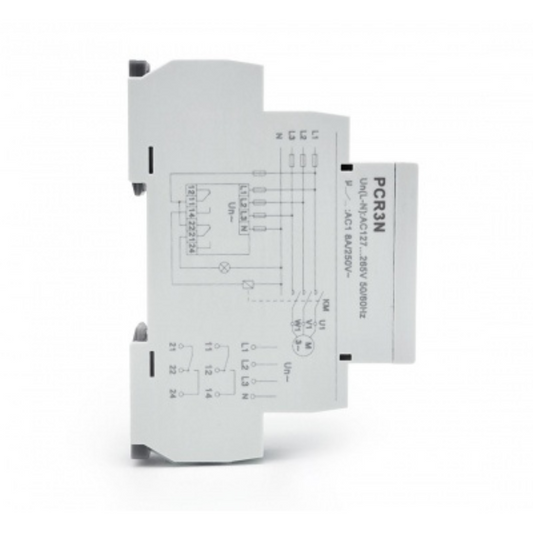 Trīsfāžu sprieguma kontroles relejs, 3LN, 2CO, 10A, AC 230V, PCR3N, Vexen