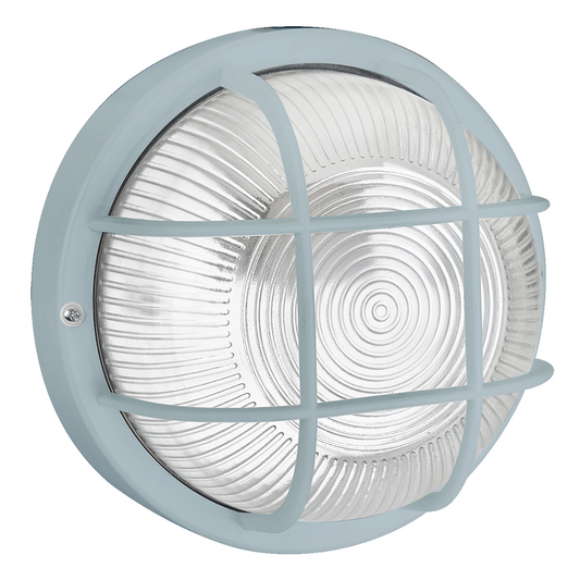 Ārējāis gaismeklis/plafons, apaļš ar resti, E27, maksimāli līdz 100W, IP44, pelēks