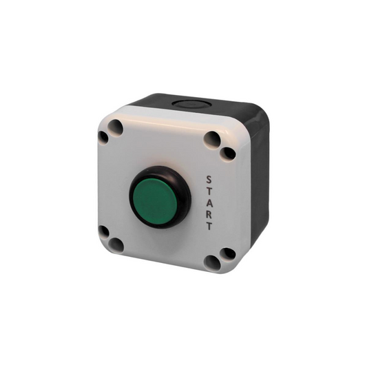 Pogu kārba, spiedpoga start 1NO - zaļa, IP65, 75x75x57mm, PBSL1G, Vexen