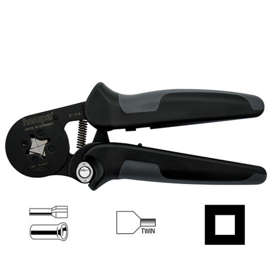 Presstangas 0.08-16mm², četrskaldņū, precīzs presēšanas profils, vada šķērsgriezuma automātiska noteikšana, piespiedu blokators, HAUPA