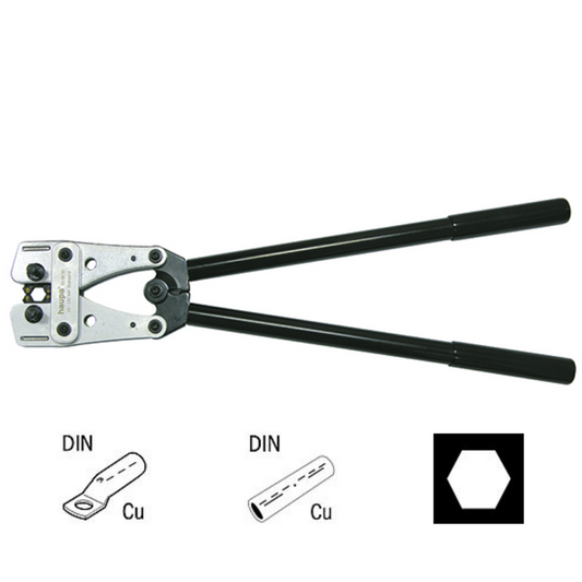 Izliektas presknaibles, 10-120mm2, DIN, seššķautņu apspiede, HAUPA